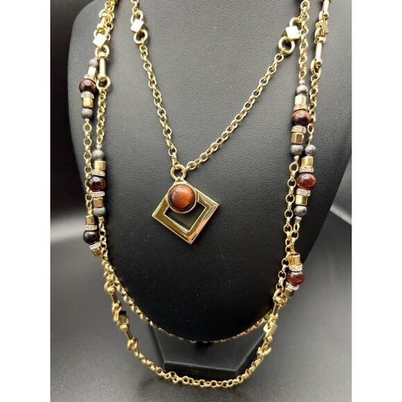 White House Black Market Retro Layered Necklace - Picture 5 of 8